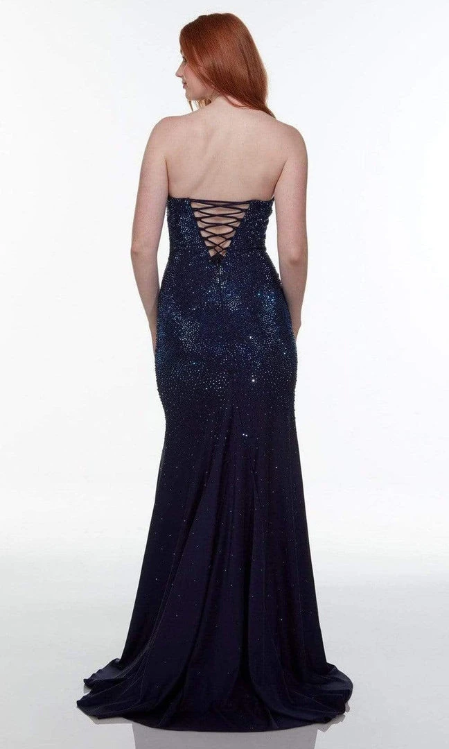 Alyce Paris - 61137 Bead-Ornate High Slit Gown 4 Alyce Paris - 61137 Bead-Ornate High Slit Gown