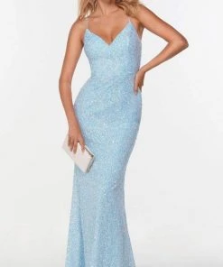 Alyce Paris - 61146 Strappy Back Sequin Gown 12 Alyce Paris - 61146 Strappy Back Sequin Gown