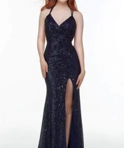 Alyce Paris - 61150 Sequined High Slit Gown