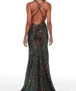 Alyce Paris - 61150 Sequined High Slit Gown