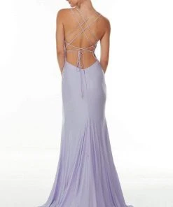 Alyce Paris - 61156 Shirred High Slit Gown