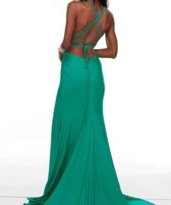 Alyce Paris - 61156 Shirred High Slit Gown