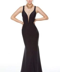 Alyce Paris - 61163 Plunging Open Back Bodycon Dress