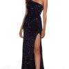 Alyce Paris - 61180 Sequined Asymmetric Slit Long Gown