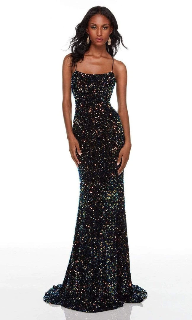 Alyce Paris - 61181 Spaghetti Strap Sequin Gown 5 Alyce Paris - 61181 Spaghetti Strap Sequin Gown