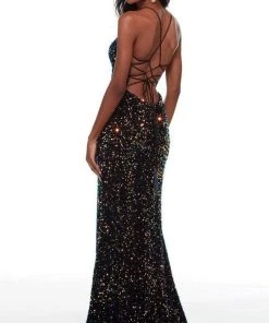 Alyce Paris - 61181 Spaghetti Strap Sequin Gown 15 Alyce Paris - 61181 Spaghetti Strap Sequin Gown