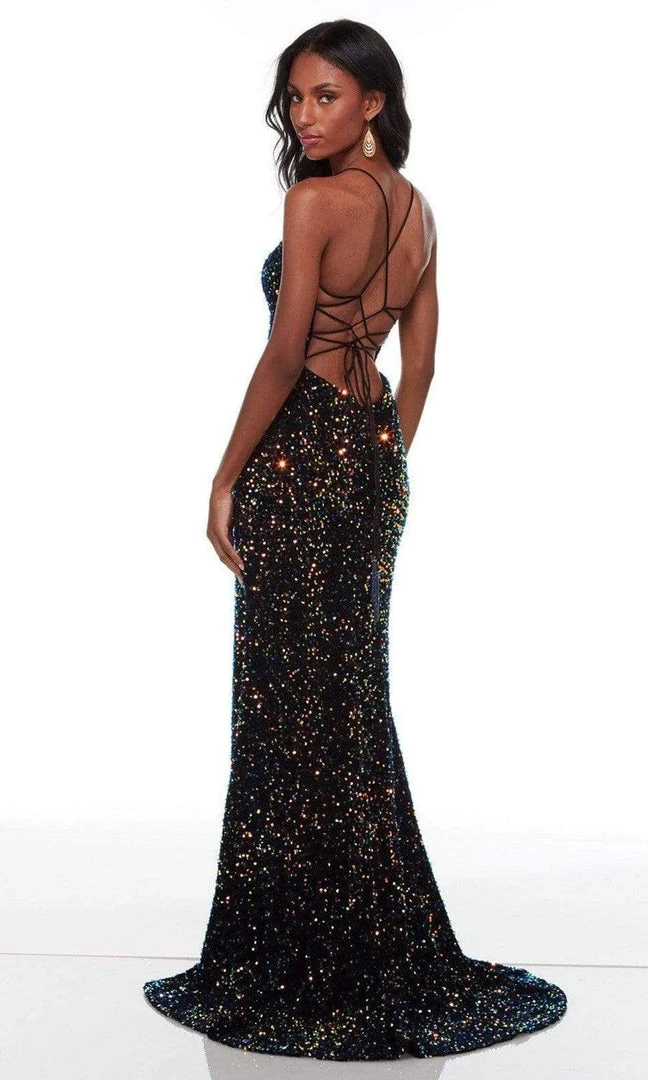 Alyce Paris - 61181 Spaghetti Strap Sequin Gown 6 Alyce Paris - 61181 Spaghetti Strap Sequin Gown