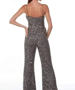 Alyce Paris - 61182 Sequined V Neck Jumpsuit