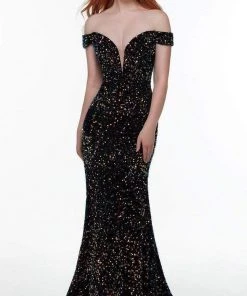 Alyce Paris - 61187 Off Shoulder Sheath Gown 12 Alyce Paris - 61187 Off Shoulder Sheath Gown