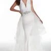 Alyce Paris - 7019 Plunging Beaded Waist Overskirt Bridal Gown 1 Alyce Paris - 7019 Plunging Beaded Waist Overskirt Bridal Gown