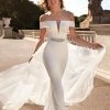 Alyce Paris - 7020 Off Shoulder Cascading Overskirt Bridal Gown 1 Alyce Paris - 7020 Off Shoulder Cascading Overskirt Bridal Gown