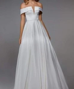 Alyce Paris - 7023 Off Shoulder A-Line Bridal Dress