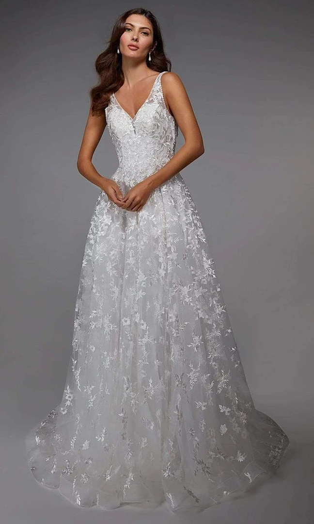 Alyce Paris - 7037 Embroidered Floral A-Line Long Gown 5 Alyce Paris - 7037 Embroidered Floral A-Line Long Gown