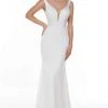 Alyce Paris - 7052 V Neck Plain Bridal Gown