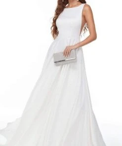 Alyce Paris - 7053 Bateau Minimalist Bridal Dress 7 Alyce Paris - 7053 Bateau Minimalist Bridal Dress