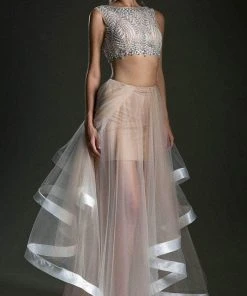 Andrea And Leo 5282 - Two-Piece Tiered Prom Dress