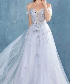 Andrea And Leo - A0826 Off Shoulder Corset A-Line Dress