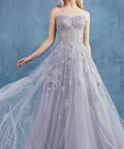 Andrea And Leo - A0890 Scoop Neck Dreamy Designed Dress 7 Andrea And Leo - A0890 Scoop Neck Dreamy Designed Dress