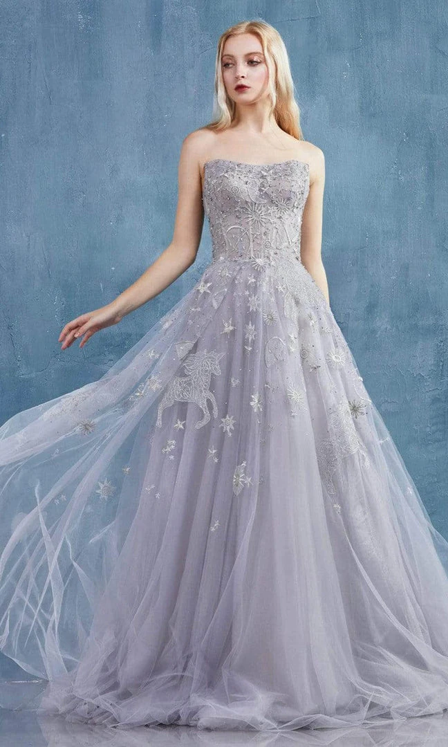 Andrea And Leo - A0890 Scoop Neck Dreamy Designed Dress 5 Andrea And Leo - A0890 Scoop Neck Dreamy Designed Dress