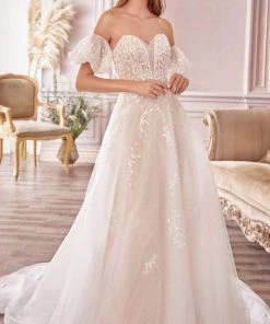 Andrea And Leo - A1014 Off Shoulder Puff Bridal Gown