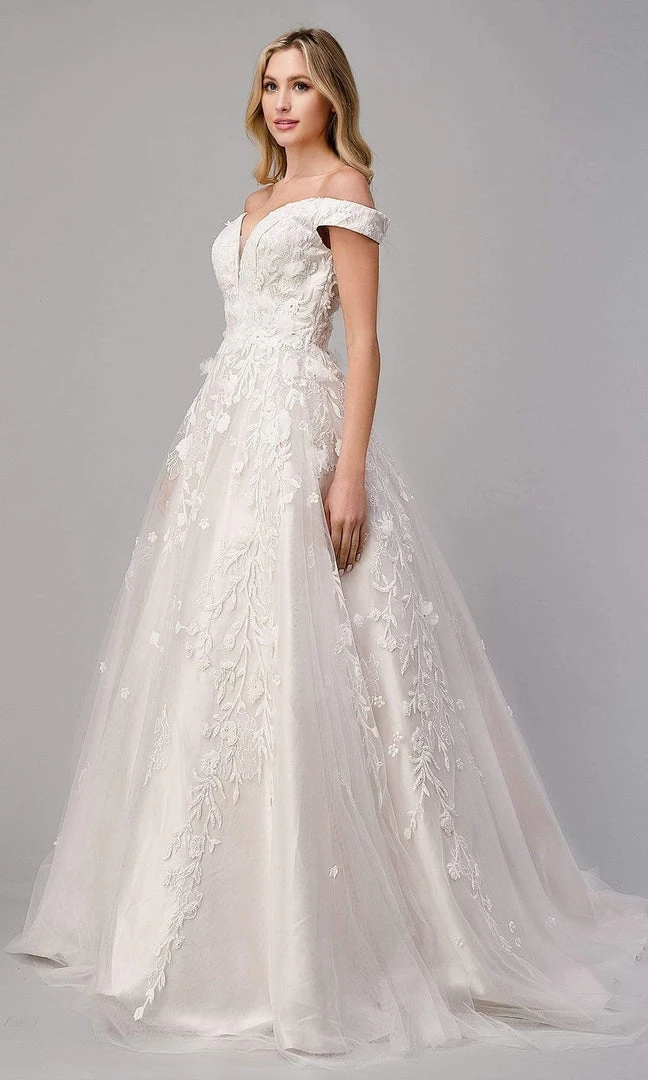 Andrea And Leo - A1027W Off Shoulder Embroidered Bridal Gown 4 Andrea And Leo - A1027W Off Shoulder Embroidered Bridal Gown
