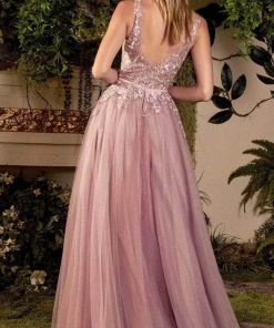 Andrea And Leo A1045C - Embroidered Tulle Prom Dress