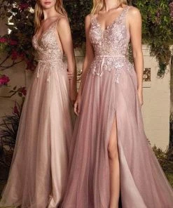 Andrea And Leo A1045C - Embroidered Tulle Prom Dress