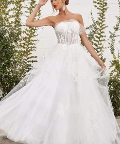 Andrea And Leo - A1050W Straight Across Corset Ballgown