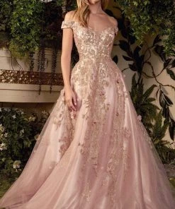 Andrea And Leo - A1056 Sequin Off Shoulder Ballgown