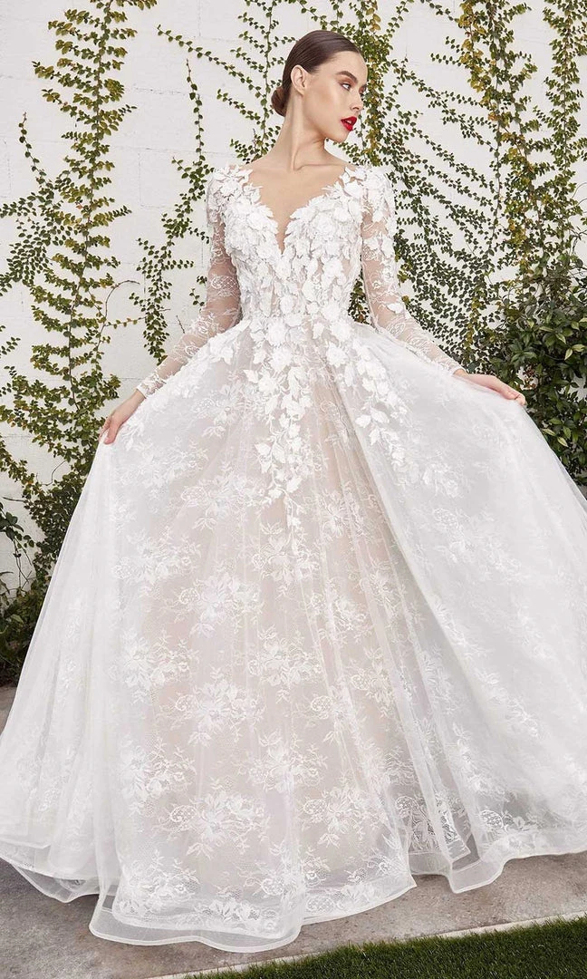 Andrea And Leo - A1067W Floral Applique Lace Bridal Gown 5 Andrea And Leo - A1067W Floral Applique Lace Bridal Gown