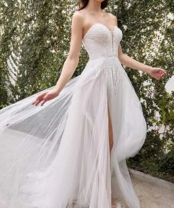 Andrea And Leo - A1071W Embellished Sweetheart Bridal Gown With Slit