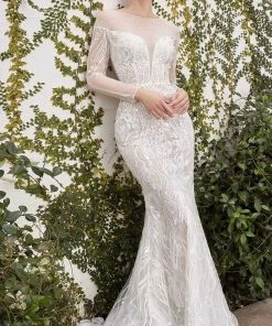 Andrea And Leo - A1085W Long Sleeve Lace Bridal Gown