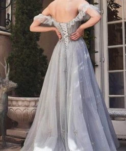 Andrea And Leo A1092 - Off-Shoulder Ruffled Sleeve A-Line Dress