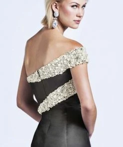 Ashley Lauren - 1082 Pearl Beaded Asymmetric Trumpet Dress 13 Ashley Lauren - 1082 Pearl Beaded Asymmetric Trumpet Dress