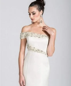 Ashley Lauren - 1082 Pearl Beaded Asymmetric Trumpet Dress 11 Ashley Lauren - 1082 Pearl Beaded Asymmetric Trumpet Dress