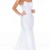 Ashley Lauren - 11024 Lace-up Back Iridescent Sequin Mermaid Gown