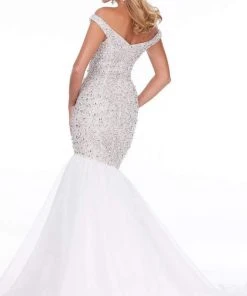 Ashley Lauren - 11042 Beaded Off Shoulder Trumpet Dress