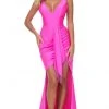 Ashley Lauren - 11051 Sleeveless Fringed Tie Waist High Low Gown 2 Ashley Lauren - 11051 Sleeveless Fringed Tie Waist High Low Gown