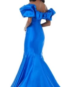 Ashley Lauren - 11057 Puff Ruffle Off Shoulder Mikado Mermaid Gown