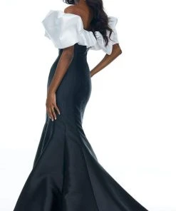 Ashley Lauren - 11057 Puff Ruffle Off Shoulder Mikado Mermaid Gown