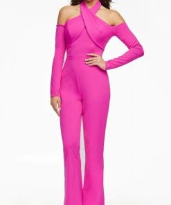 Ashley Lauren - 11089 Cold Shoulder Fitted Jumpsuit