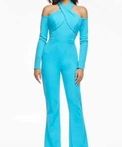 Ashley Lauren - 11089 Cold Shoulder Fitted Jumpsuit