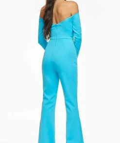 Ashley Lauren - 11089 Cold Shoulder Fitted Jumpsuit