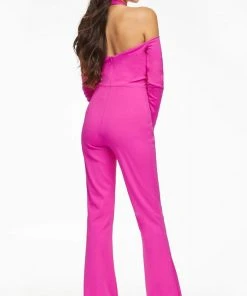 Ashley Lauren - 11089 Cold Shoulder Fitted Jumpsuit