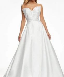 Ashley Lauren - 11097 Bow Accent Strapless Bodice Mikado Ballgown