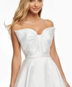 Ashley Lauren - 11097 Bow Accent Strapless Bodice Mikado Ballgown