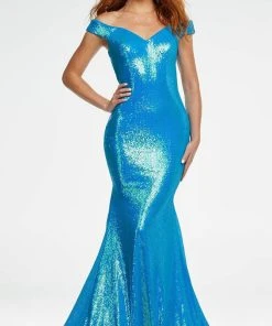 Ashley Lauren - 11107 Crisscross Back Sequin Gown