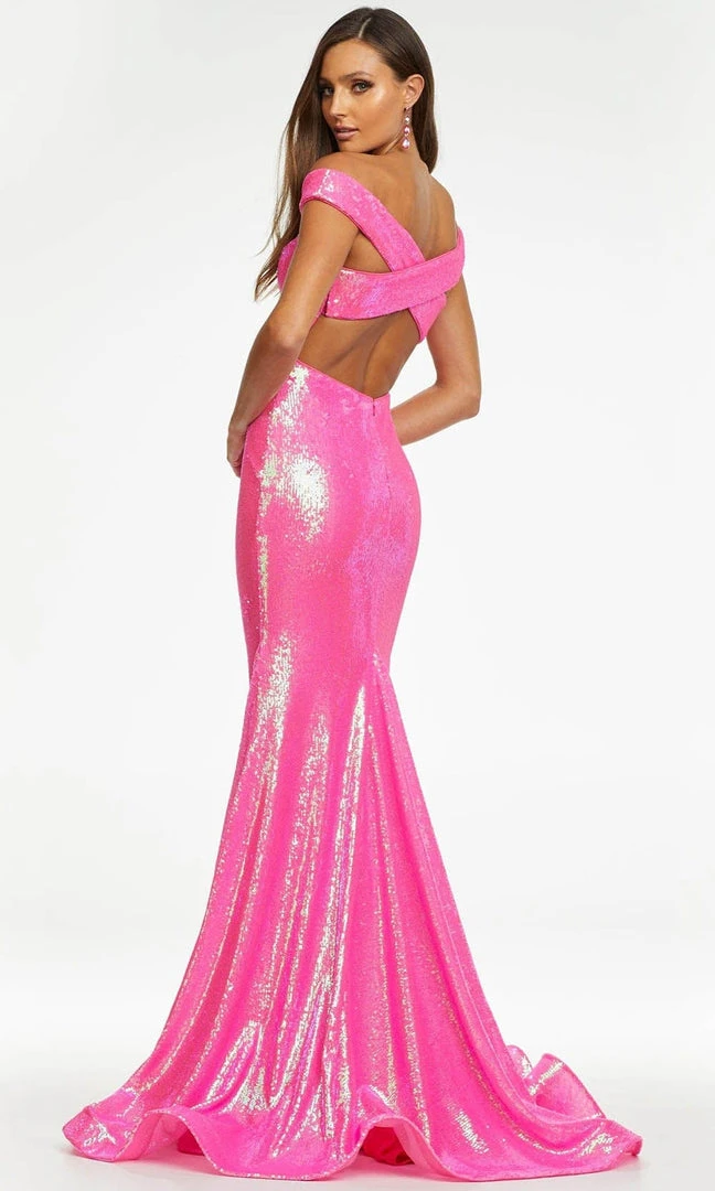 Ashley Lauren - 11107 Crisscross Back Sequin Gown 10 Ashley Lauren - 11107 Crisscross Back Sequin Gown