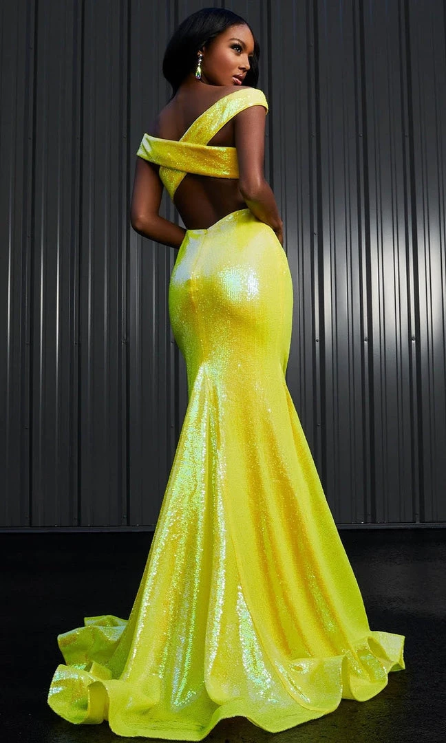 Ashley Lauren - 11107 Crisscross Back Sequin Gown 12 Ashley Lauren - 11107 Crisscross Back Sequin Gown