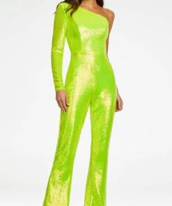 Ashley Lauren - 11110 One Shoulder Sequin Jumpsuit